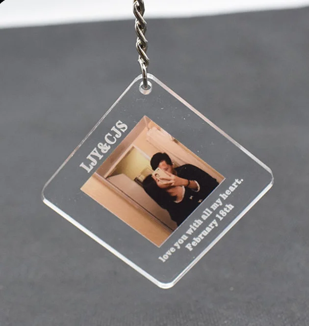 Factory Acrylic Key Chain Picture Key Ring Custom Idol Star Photo Picture Text Words Printed Acrylic Keychain