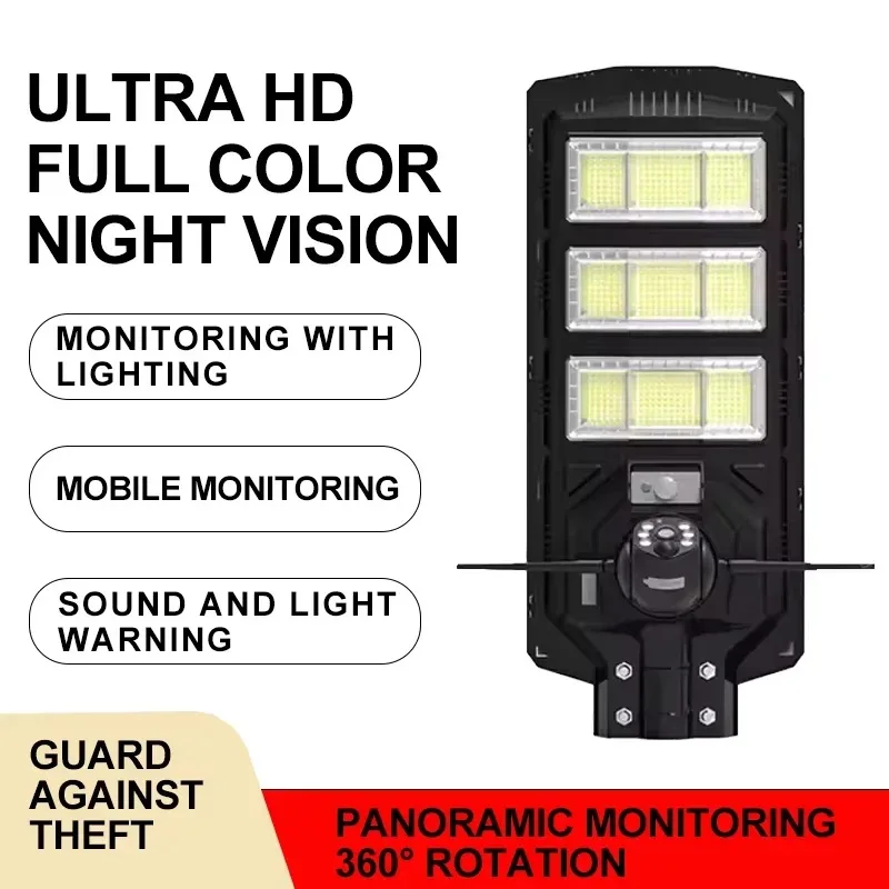 Integrated Outdoor LED Solar Lamp Street Solar Light Outdoor Solar Streetlight with V380 Pro Cctv Security Camera 4g Outdoor
