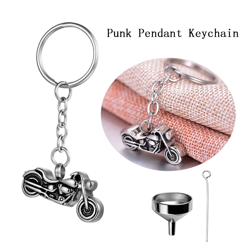 Cool Design Keepsake Urn Motorcycle Shape Pendant Keychain Memorial Pet Human Ashes Cremation Jewelry for Man Boy Women Gifts