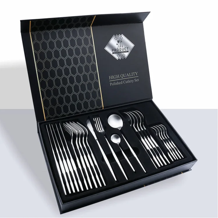 Cutlery 24 Piece Set Gift Box Gold Cutlery Set Stainless Steel Cutlery