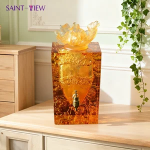 Factory Wholesale Large Capacity Perfume Fountain Glass Bottle 600ml With Lid Stopper