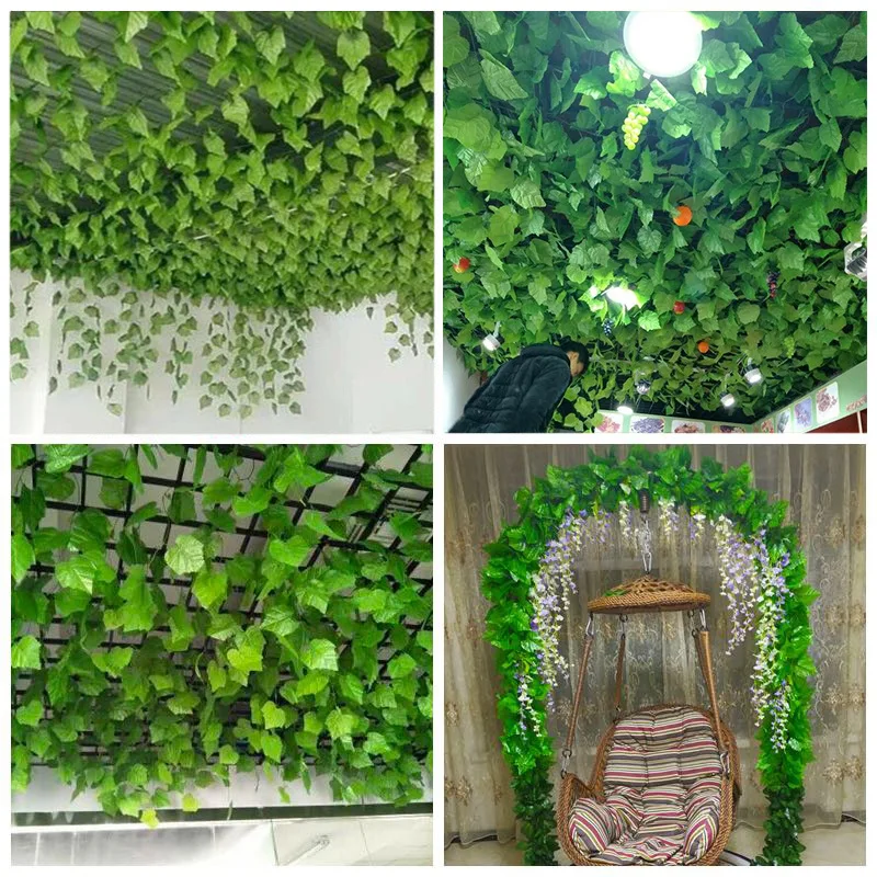 Artificial Ivy Garland Greenery Garlands Hanging Flower Vine for Bedroom Wall Decor Wedding Green Artificial Ivy Leaves