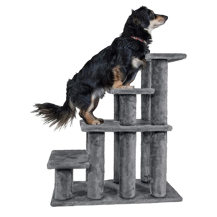 Manufacturer Custom High Quality Dark Grey Plush Furniture Modern Simple Cat Tree Tower Scratcher Creative Giant Cat Tree
