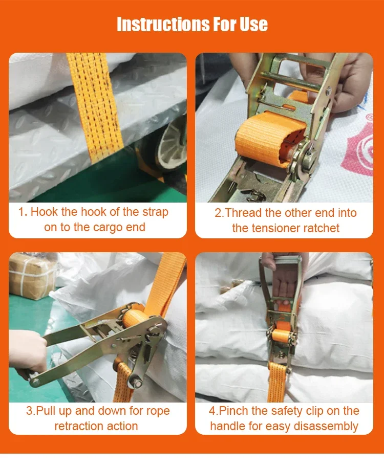 Cheap Cargo Lashing Belt 5tons Ratchet Tie Downs Straps Competitive