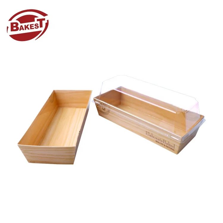 New Food Grade Products Rectangle Square Baking Cake Box Dessert Hot Dog Sandwich Hamburger Paper Box Plastic Lid