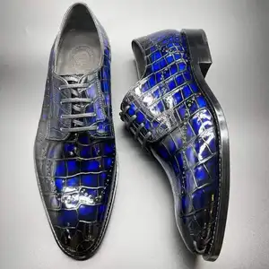 Luxury Crocodile Leather Shoes Men Customize Business Formal Alligator Footwear Office Handmade Goodyear Dress Shoes Men