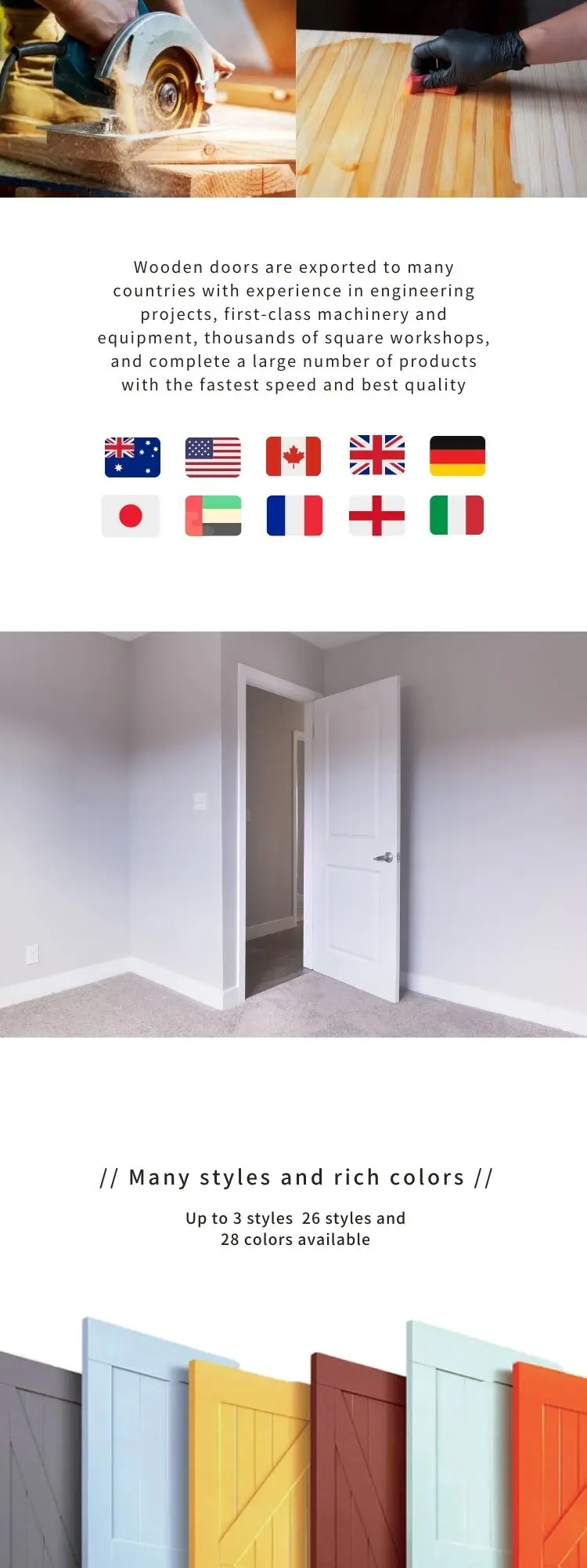 Wholesale Modern Bulk 8 Ft Interior Doors Kitchen Interior Wood Door