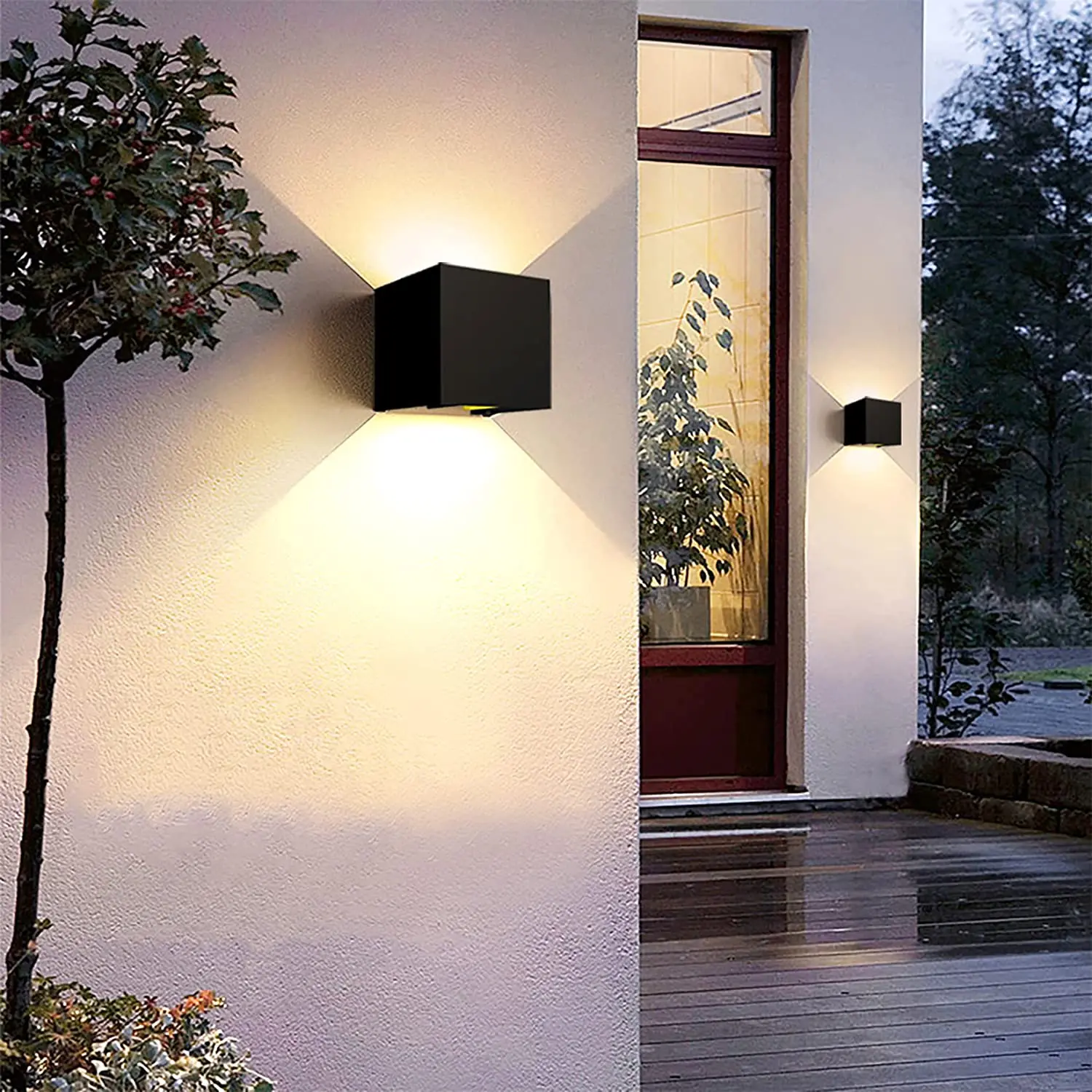Outdoor Wall Lights Exterior/interior Led Wall Lapm Sconces Up And Down Lights Modern Black 12w