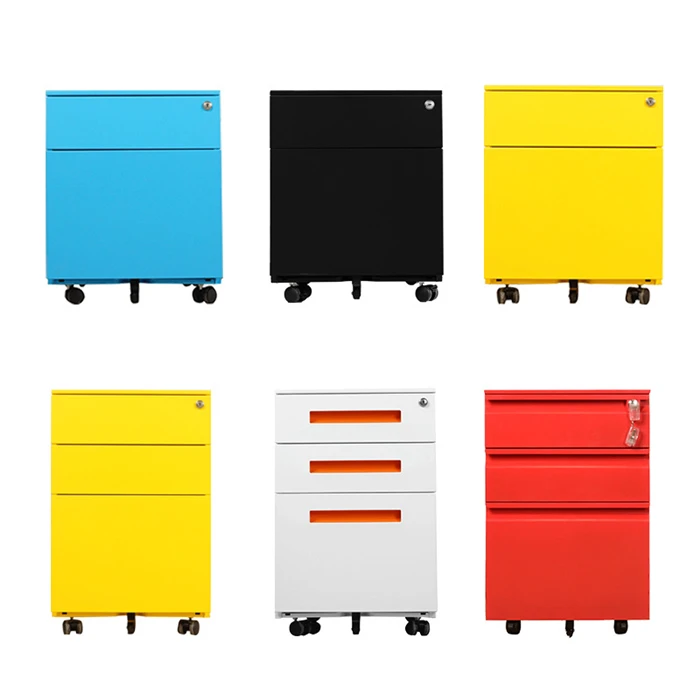 Wangtong Key Lock 3 Drawer Steel Mobile Pedestal Cabinet