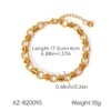Pulsera de cuentas con barra de eslabones ovalados