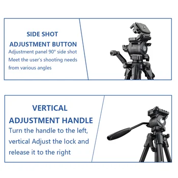 KALIOU A054 Multi Function with Three Dimensional Yuntai Bubble Level Unc1/4 Screw Tripod for Digital Camera Go PRO Stand detail image