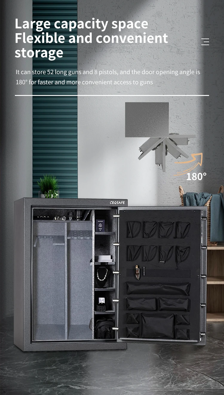 CEQSAFE Wholesale Professional Steel Security Digital Metal Electronic Gun Cabinet Safe Box manufacture