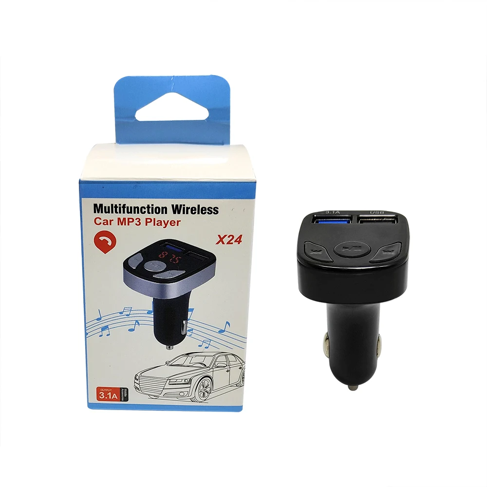 Newest Multiple Model X11 X23 X24 X25 X26 X27 X28 Car Kit FM Transmitter Car Phone Charger With MP3 Player Dual USB Car Charger