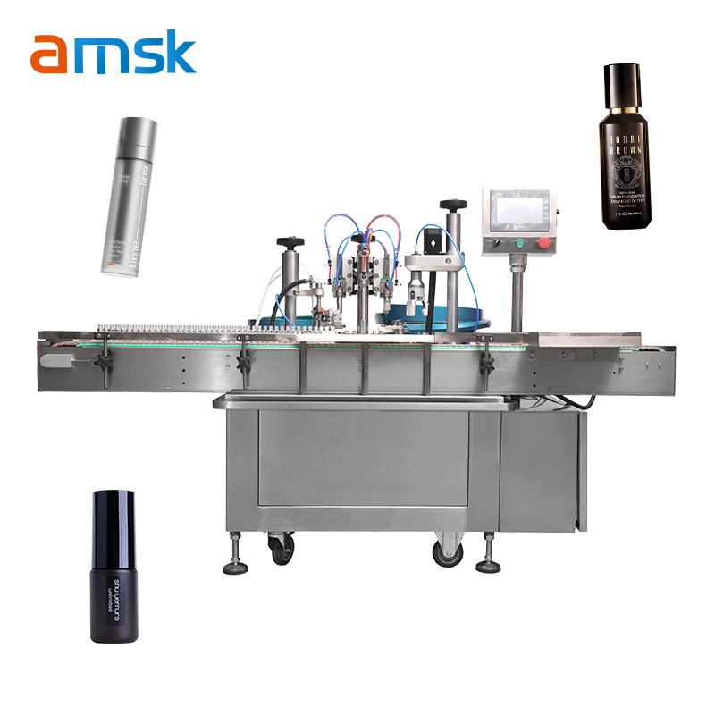 High-Accuracy Automatic Electric Filling Machine for Perfume Liquid Oil Beverage Vial Shampoo Glue Capping
