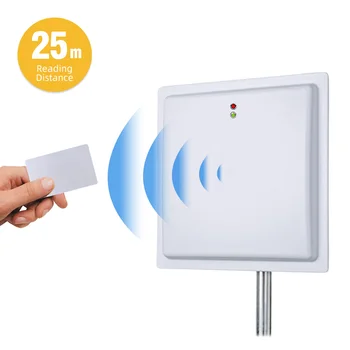 25m Long Range RFID Card Reader with RS232/485 WG26 Relay TCPIP 860~960mhz RFID UHF Reader Antenna for Vehicle Access Control
