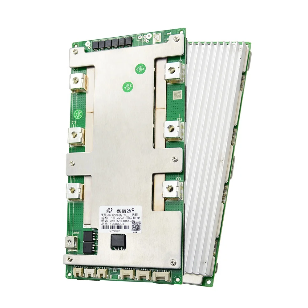 JiaBaiDa High Current 250A 300A LiFePO4 Smart BMS 3S 4S 12V NMC with UART 485 Heating CAN High Power BMS