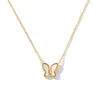 19 AH6095 bianco conchiglia farfalla collana d'oro