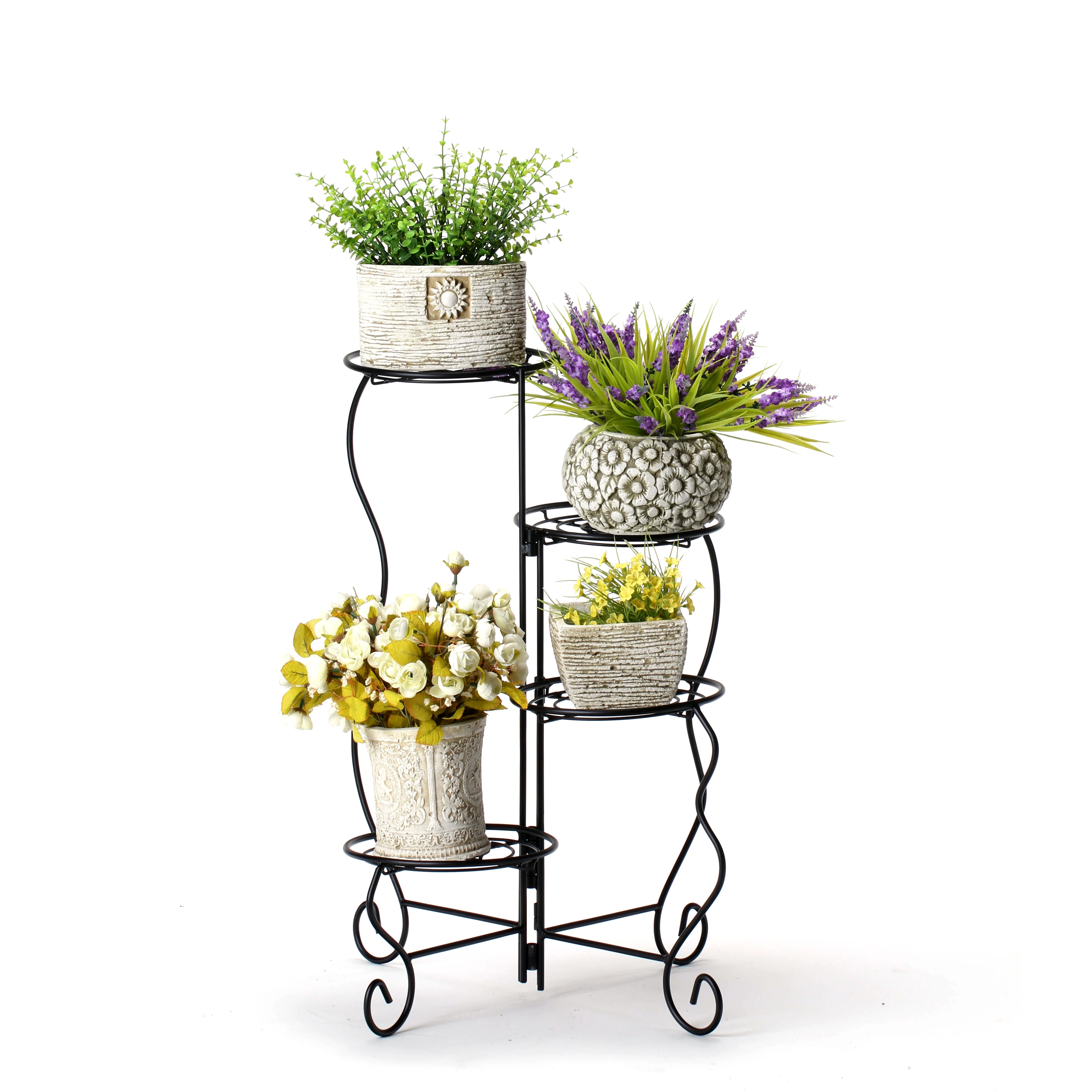 DanDiBo Scaffale per fiori da interno Metallo Nero 4