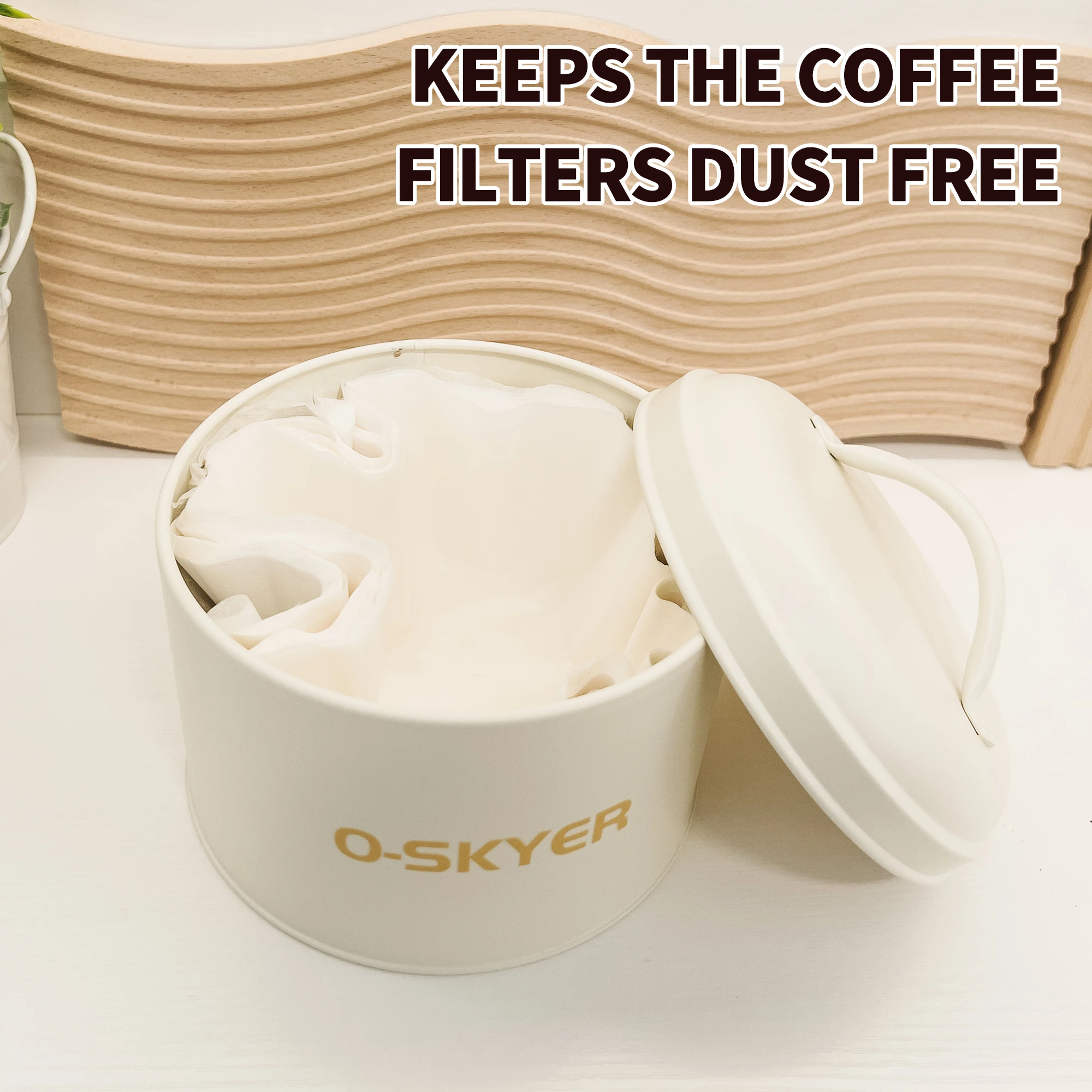 Factory Wholesale Office Metal Storage Bucket Coffee Canister Kitchen Tissue Container with Lid