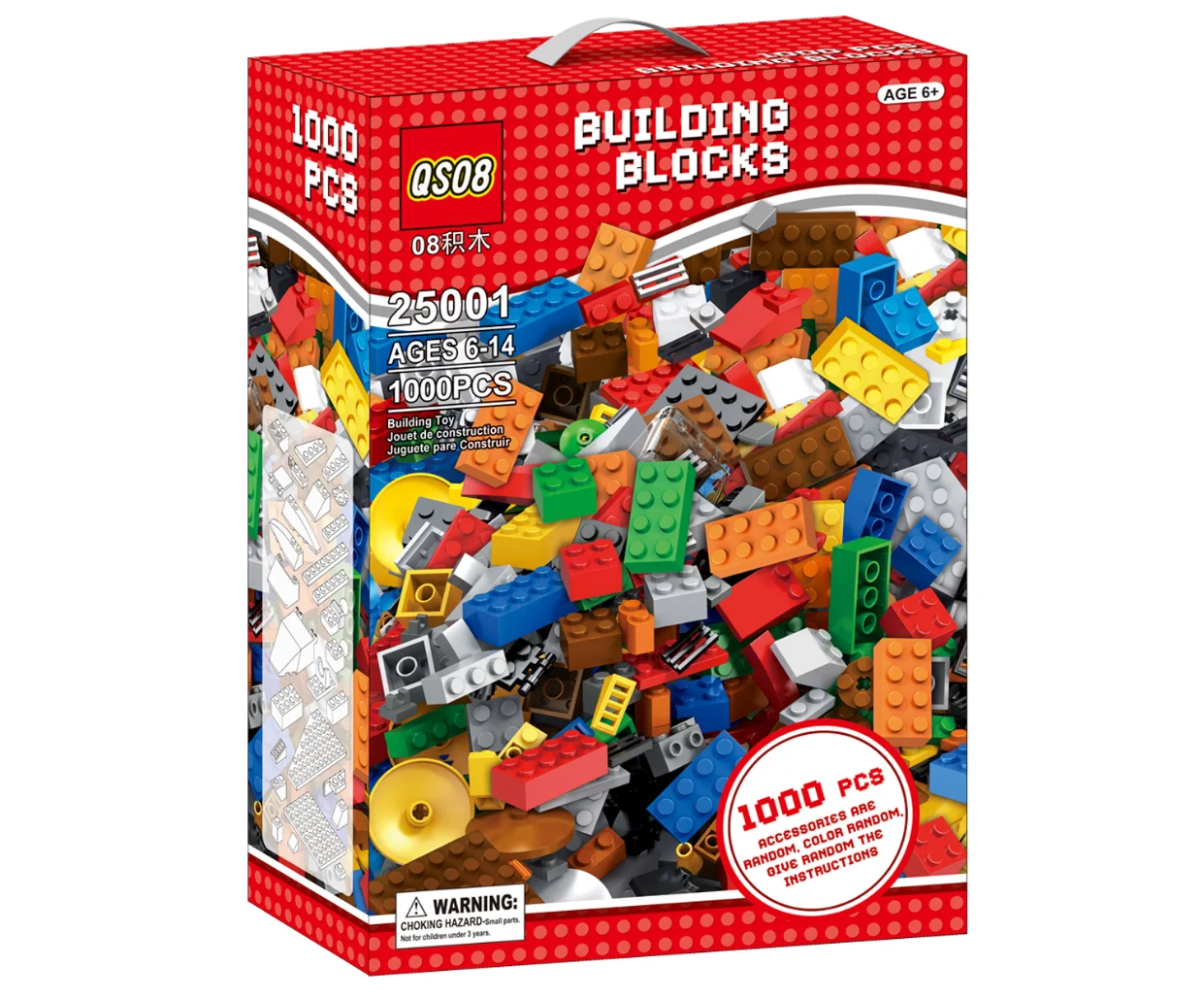 1000 Pieces Plastic Classic Building Bricks Kit,Diy Toy Bricks Basic