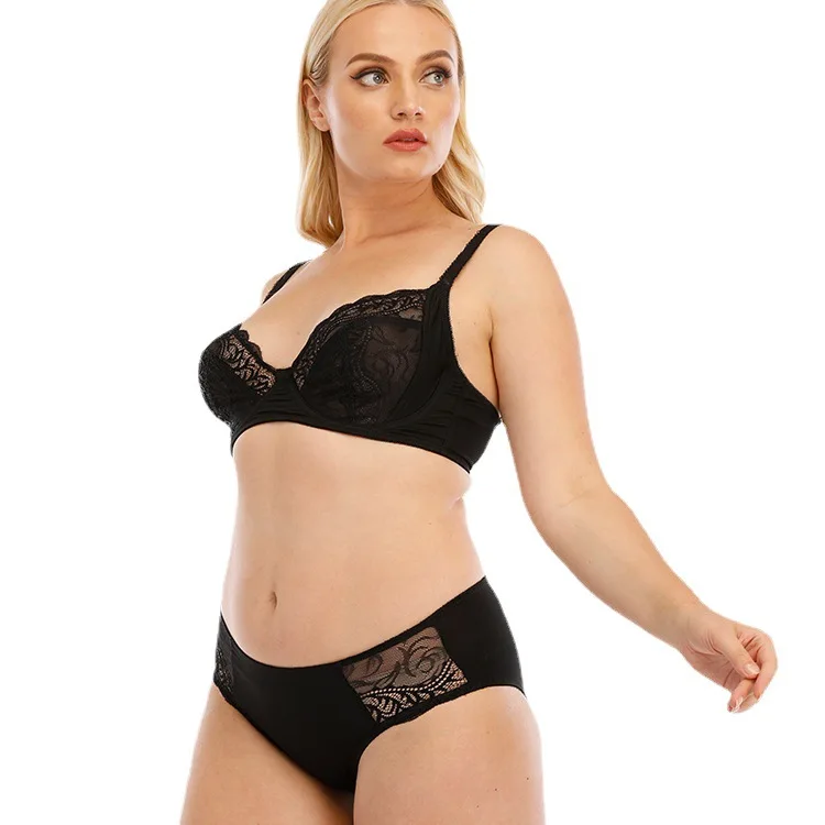 Thin cup black 90C lace bra