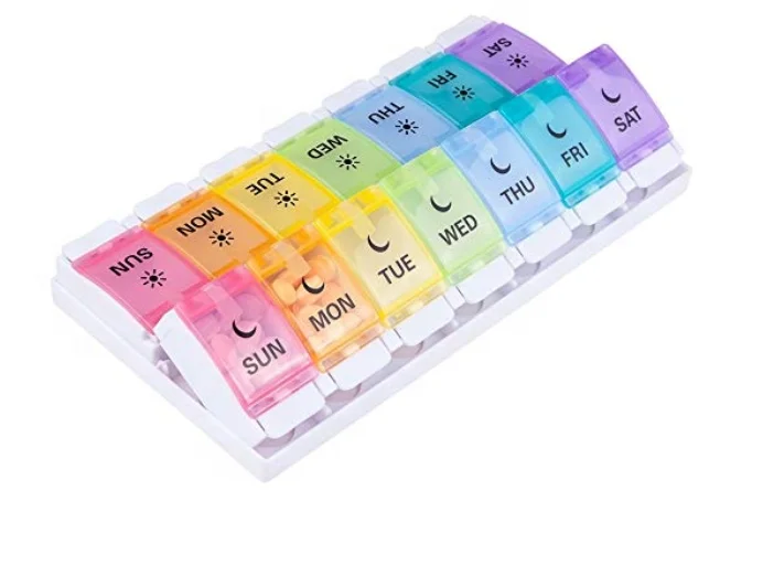 Лидер продаж, коробка для таблеток с большими отделениями на неделю, органайзер для таблеток на 7 дней с весной