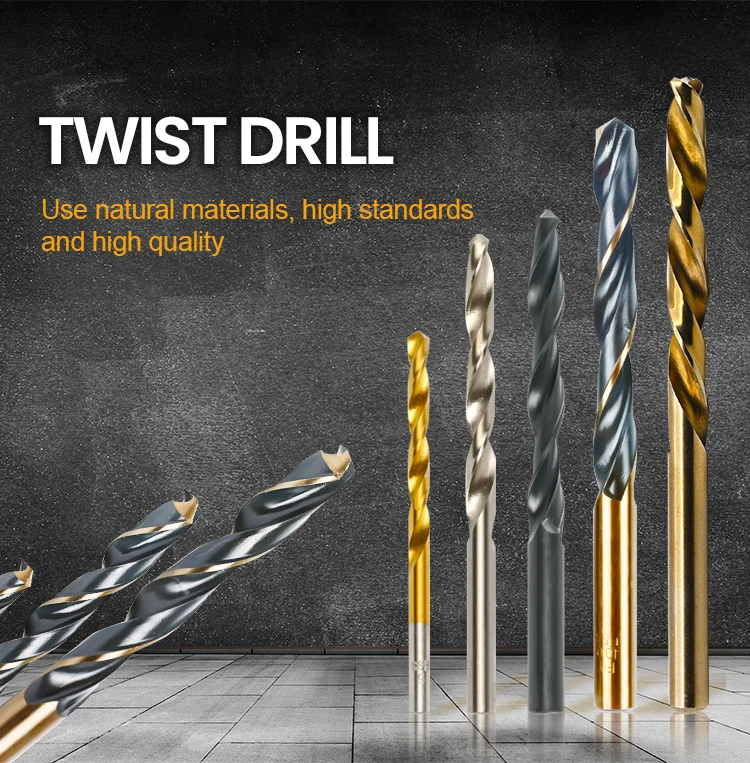 4mm 5mm 10mm Twist Drill Bit Set Straight Shank Hss 19pcs Twist Drill ...