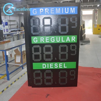 Remote Control IP65 Waterproof Led Digital Gas Number Display Price Sign Board LED Gas Pricing Sign  for Gas station