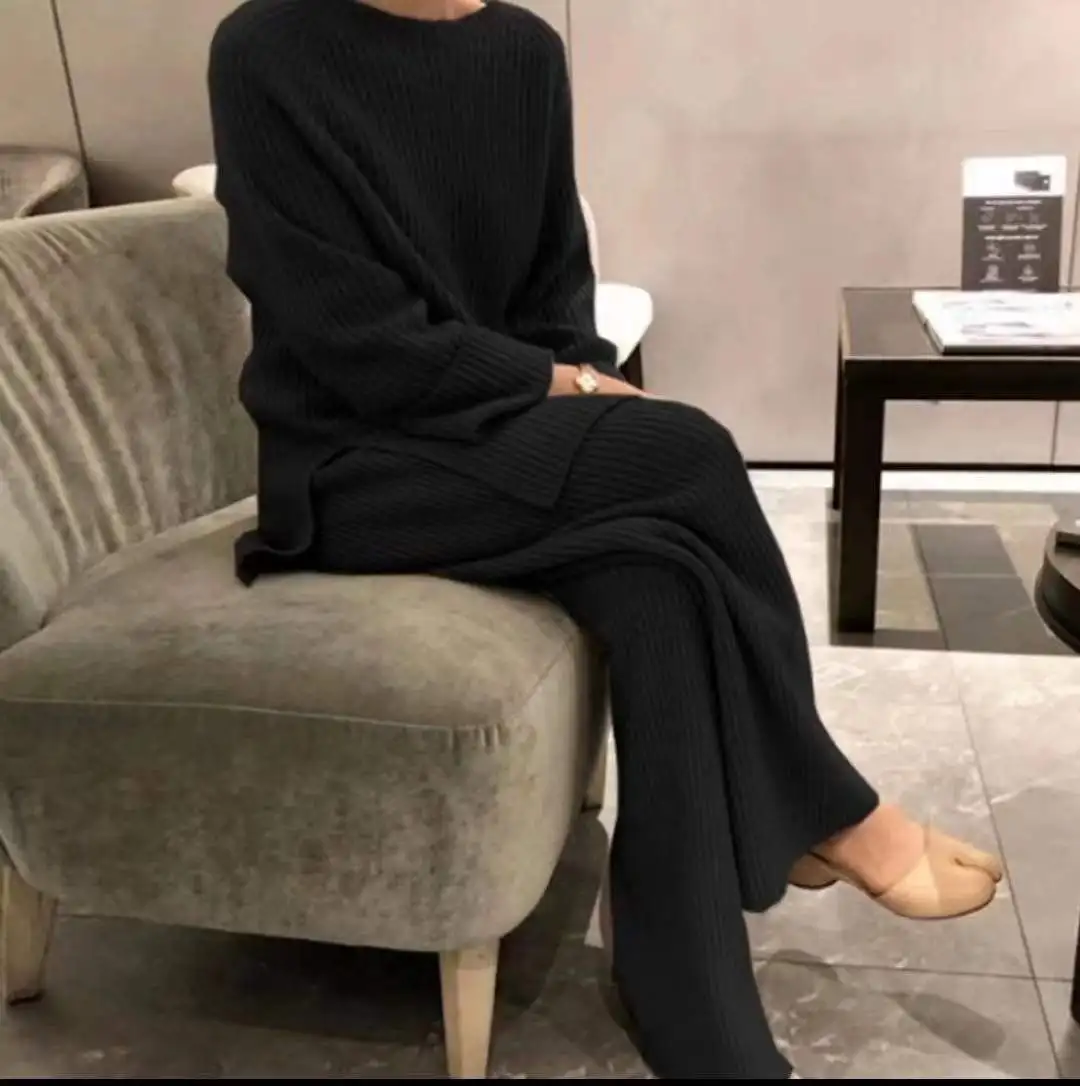 Shop Our High Quality Cashmere Cozy Knit Wide Leg Pants Set