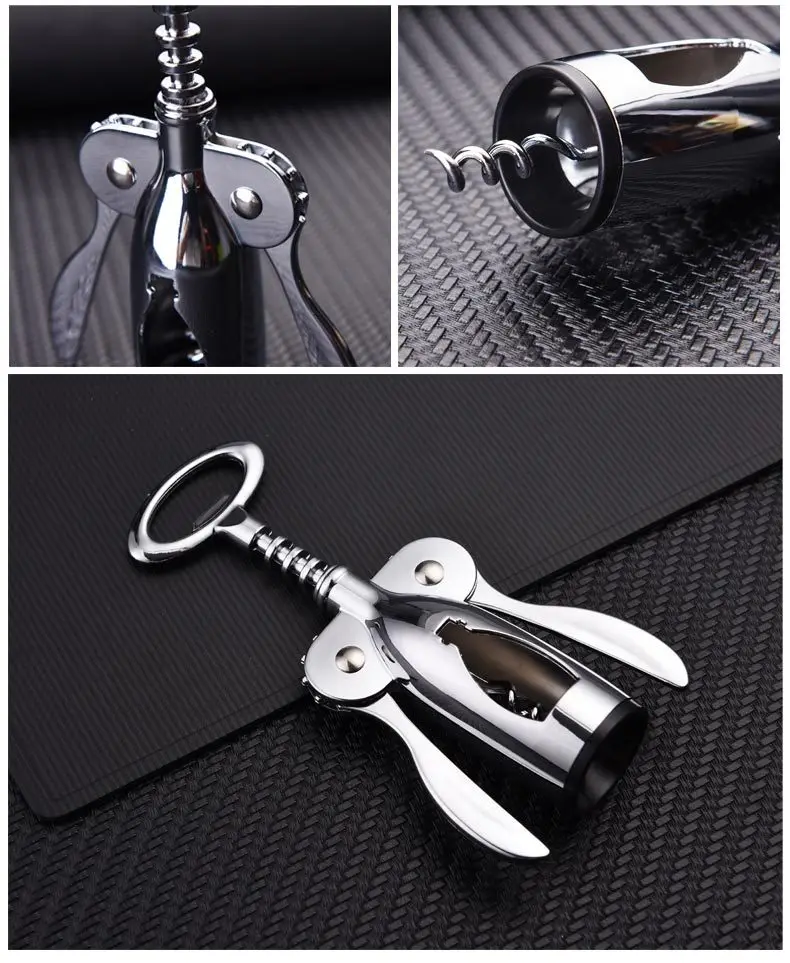 Portable Stainless Steel Wine Opener With Zinc Alloy And Pp Metal