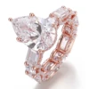 Bague en or massif 18 carats avec diamant de laboratoire