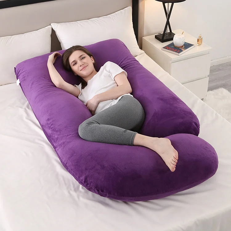 Wholesale Crystal Velvet J-shaped Body Pillow Adjustable Foldable ...