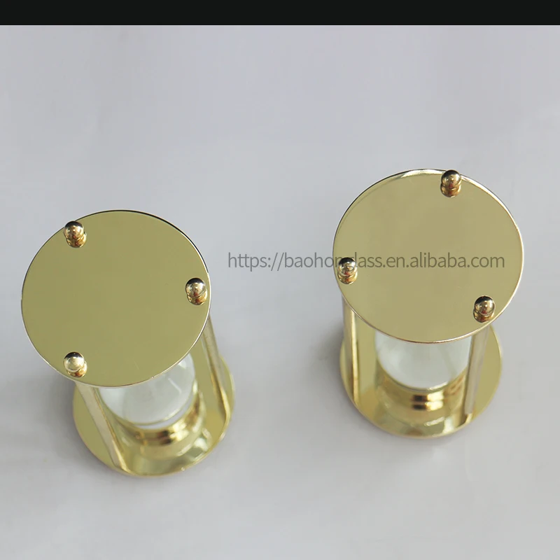 Горячая Распродажа золотистые металлические песочные часы с индивидуальным логотипом 10 минут для украшения