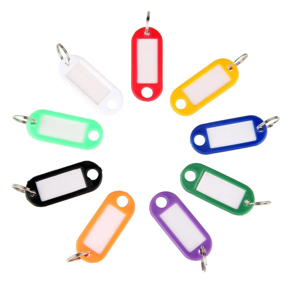 6 piezas cada uno Plástico en varios 9 colores 54 Etiquetas de plástico para llaves con anilla