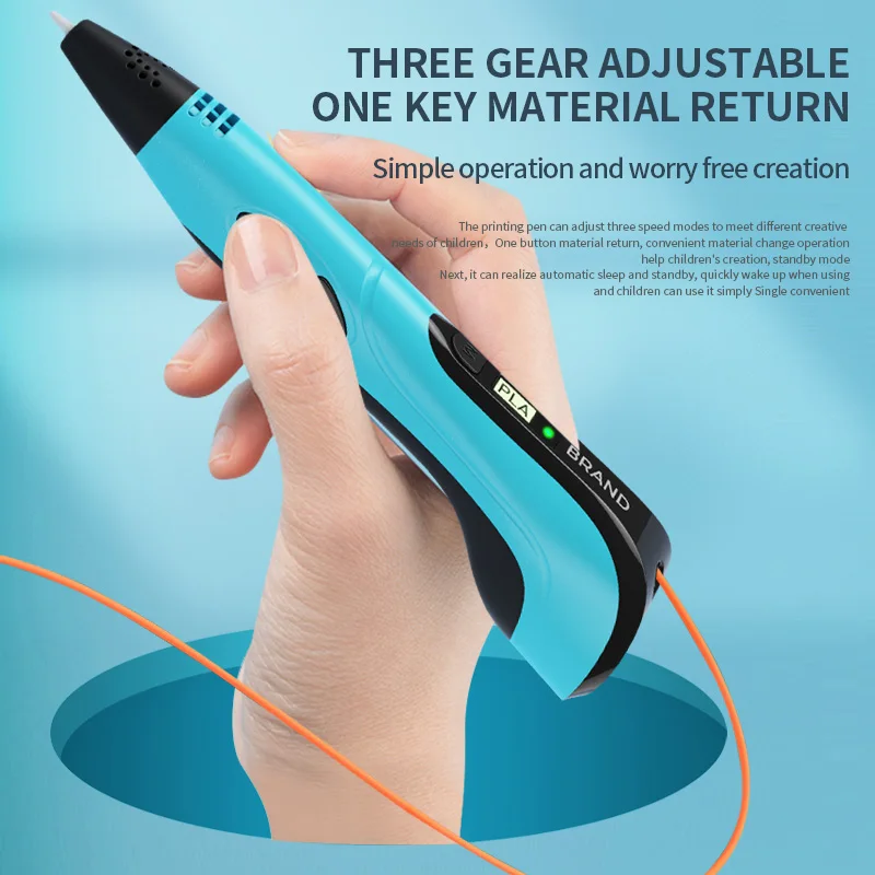2025 NEW Model 3D Printing Pen With 10colors*5m PLA Filament Refill and Stencil DIY 3 D Printer Drawing Pens