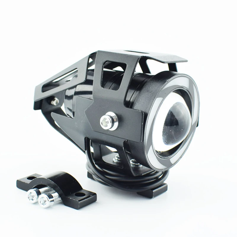 Motorcycle Universal LED Headlight U7 Colorful Moto Lights for Scooter Motorbike Fog Lamp Angel Devil Eyes LED External Flashing