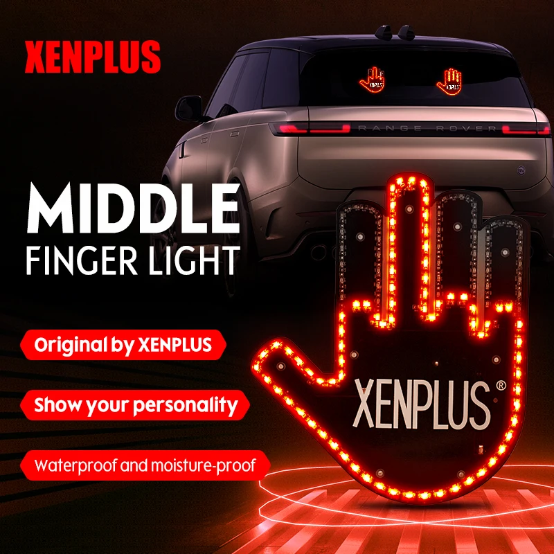 Source 2023 XENPLUS Middle Finger Car Light Couleur rouge