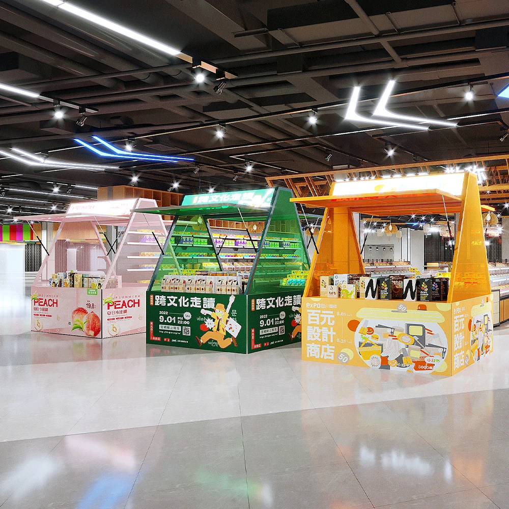 Enclosed Display Racks It Can Be Closed and Locked for Events and Food Festivals Event Tent Night Market Stall Shelf Kiosk Tent
