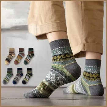 Men's Mid-Tube 100% Cotton Sporty Style Socks High Sweat-Absorbent Compression Anti-Slip for Autumn Cycling Daily Use Cuff