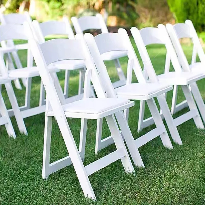 Portable Folding Chair for Hall Space Saving Outdoor Garden Chair Furniture outdoor resin wedding chairs
