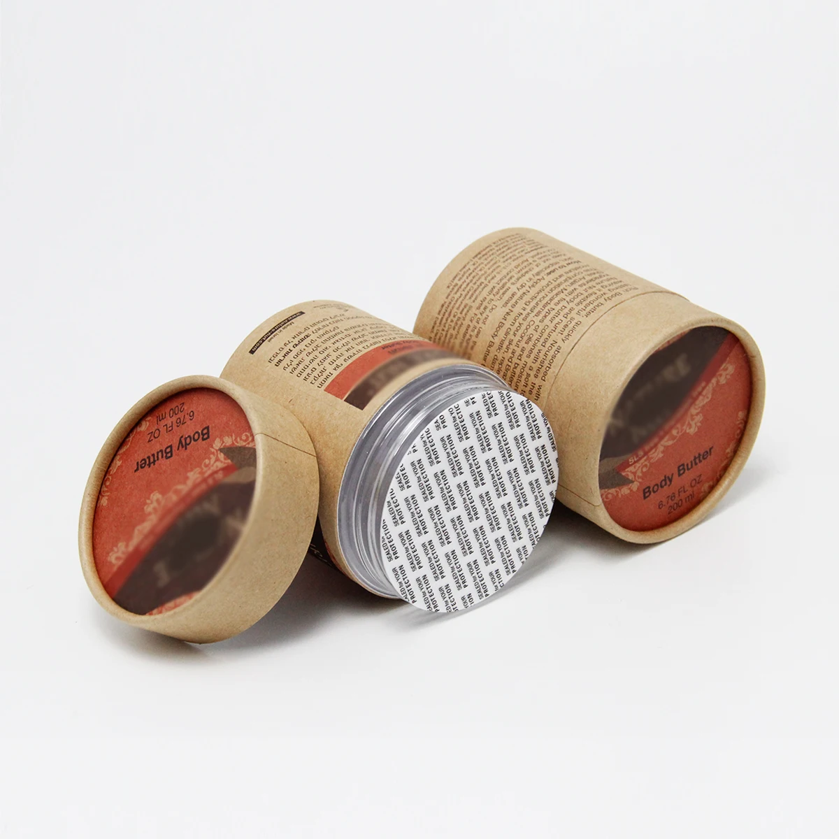 Body Butter Cosmetic Cream Jar Paper Packaging Tube Screw Lid Paper Tube