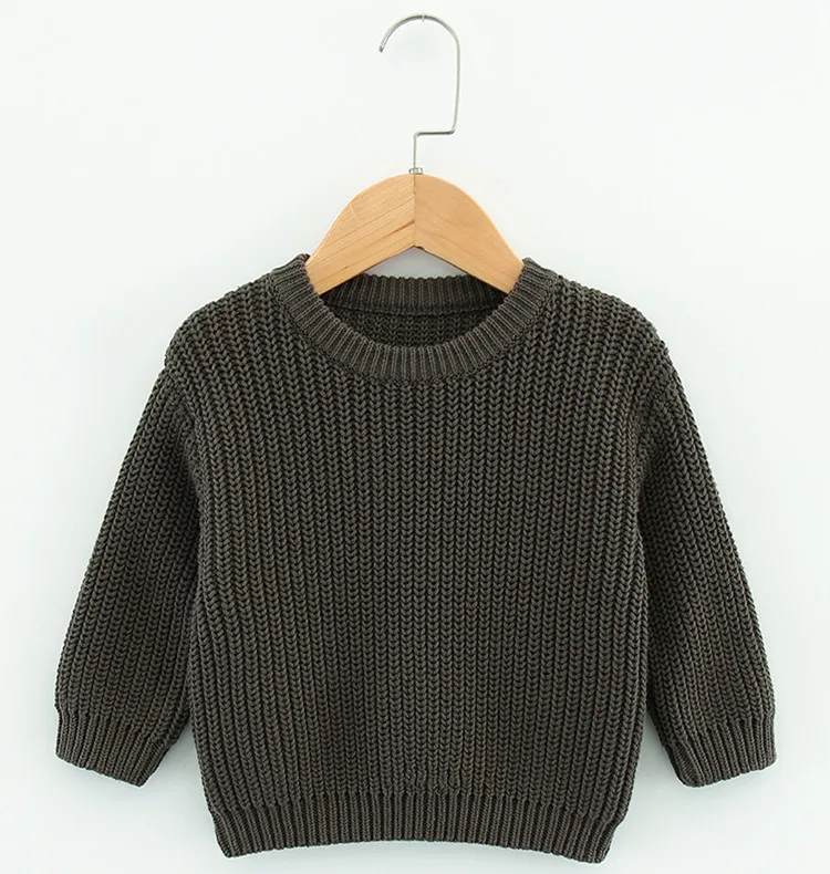 2022 горячая Распродажа 100% хлопок грубой коричневый вязаный джемпер для новорожденных свитер детей пуловер детские