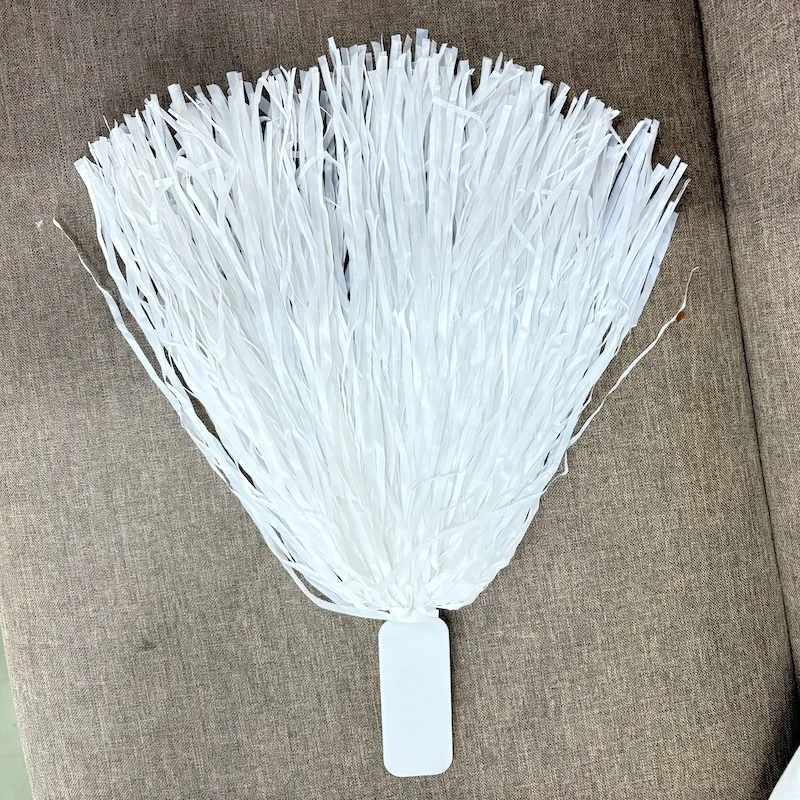 Custom Logo Flat Handle Cheer Leading Team Foil Pompoms Tissue Metallic Tinsel Cheerleading Pom Poms