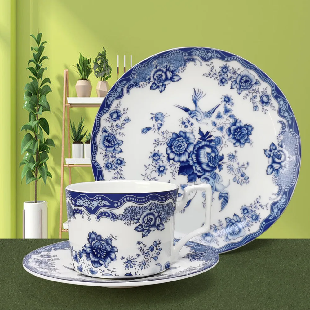 Chinese Retro Bone China Dinner Plates Elegant Durable