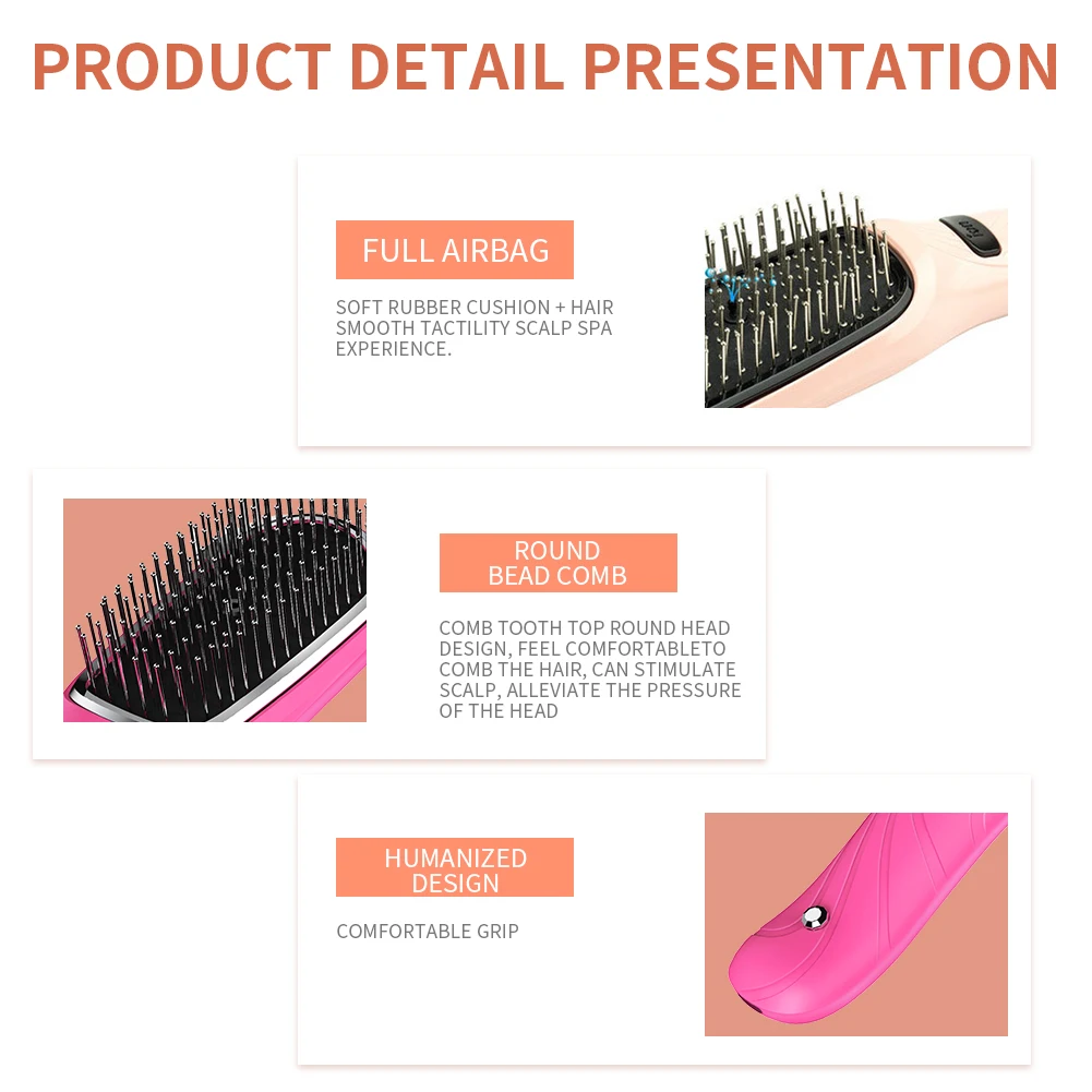 MK-305 Горячая Распродажа портативная электрическая ионная Массажная щетка для