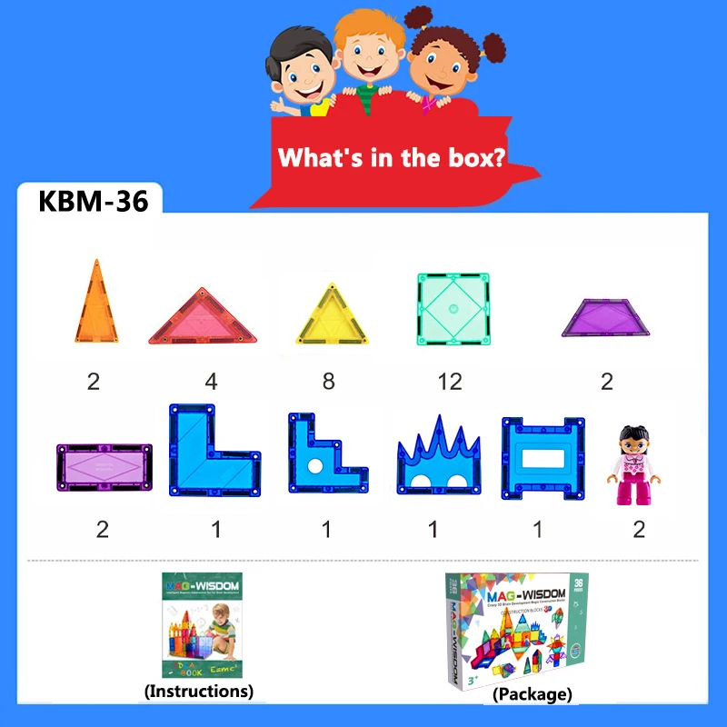 MAG-WISDOM Revit Blocks Magnetic Tiles Building Blocks Educational Magnetic Tiles for Kids
