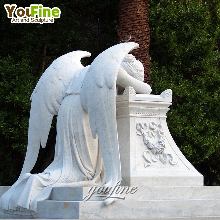 Outdoor Marble Stone Sculpture For Graveyard Cemetery Angel Statues For