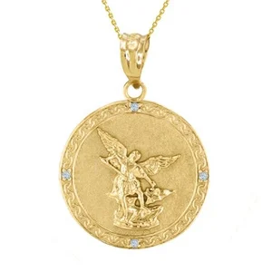 Fashion Minimalist Pendant Jewelry Gold Plated Archangel Michael Pendant Custom