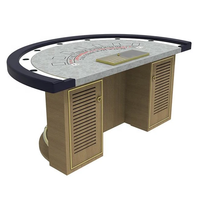 Yh Exquisite 7 Persons Three Card Poker Table High Standard Solid Wood