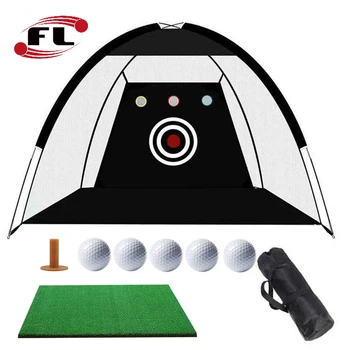 Golf practice net 10x7 feet, heavy duty golf net for practice chipping, backyard indoor outdoor.